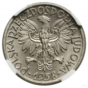 50 groszy, 1958, Warszawa; Wstęga, PRÓBA NIKIEL; Parchi...