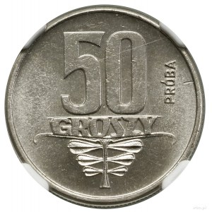 50 groszy, 1958, Varšava; Stuha, NIKIEL PRÓBA; Parchi...