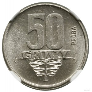 50 groszy, 1958, Warszawa; Wstęga, PRÓBA NIKIEL; Parchi...