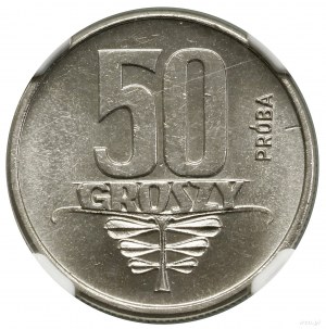 50 groszy, 1958, Warszawa; Wstęga, PRÓBA NIKIEL; Parchi...