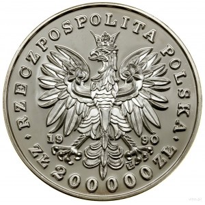 200 000 zlatých, 1990, Solidarity Mint (USA); Józef Pił...