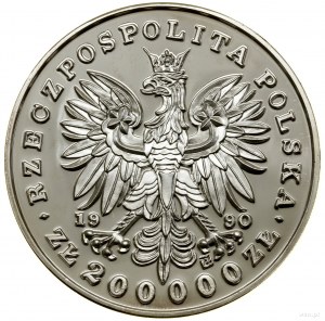 200.000 złotych, 1990, Solidarity Mint (USA); Józef Pił...