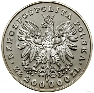 200 000 or, 1990, Monnaie de Solidarité (USA) ; Józef Pił...
