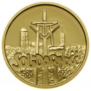 Komplet monet na 10-lecie Solidarności - 200.000 zł, 10...