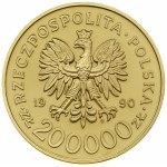 A set of coins for the 10th anniversary of Solidarity - 200,000 zloty, 10...