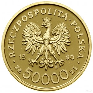 50 000 zlotys, 1990, Varsovie ; Solidarité 1980-1990 ; ...