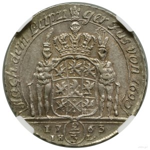 2/3 toliarov (guldenov), 1763, Štetín; iniciály IH - L (m...