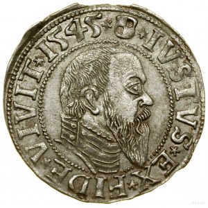 Penny, 1545, Königsberg; fine della legenda PRVSS, BRAИ per.