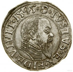 Groš, 1545, Königsberg; konec legendy PRVSS, BRAИ pro.