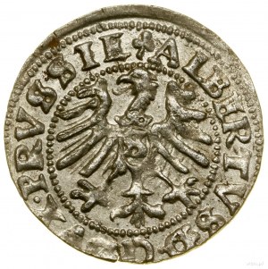 Sheląg, 1557, Königsberg; auf der Vorderseite oberhalb des Adlers ein Klee....