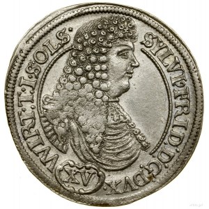 15 krajcars, 1675, Olesnica; písmená S-P (Samue minc...