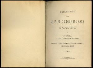 La recherche de J. F. H. Oldenburgs Samling af Svensk...