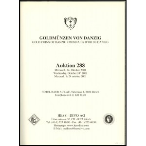 Hess-Divo AG, Auktion 288. Goldmünzen von Danzig; Zuric...