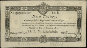 2 Taler, 1.12.1810; Unterschrift des Kommissars: Walenty Sobolews...