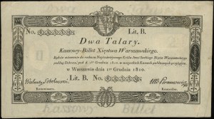 2 talary, 1.12.1810; podpis komisarza: Walenty Sobolews...