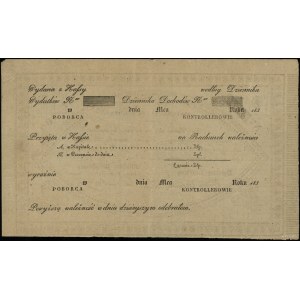 Affectation du Trésor pour 200 or, 1831 ; signatures : Hilar...