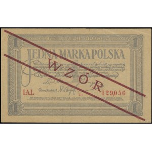 1 poľská značka, 17.05.1919; séria IAL, číslovanie 129056....