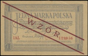 1 poľská značka, 17.05.1919; séria IAL, číslovanie 129056....