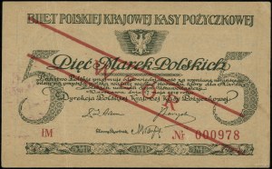 5 marchi polacchi, 17.05.1919; serie IM, numerazione 00097....