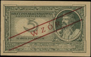 5 Polish marks, 17.05.1919; IM series, numbering 00097....