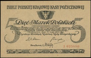 5 polnische Mark, 17.05.1919; Serie J, Nummerierung 625880....