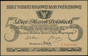 5 marks polonais, 17.05.1919 ; série J, numérotation 625880....