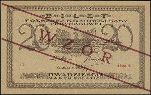20 poľských mariek, 17.05.1919; séria ID, číslovanie 1593....