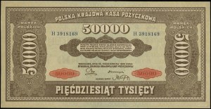 50 000 polských marek, 10.10.1922; série H, číslování 3...