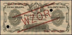 5 000 000 poľských mariek, 20.11.1923; séria B, číslovanie...