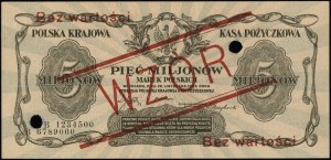 5 000 000 marks polonais, 20.11.1923 ; série B, numérotation...