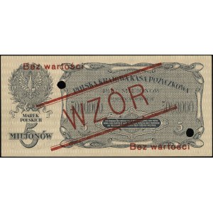 5 000 000 poľských mariek, 20.11.1923; séria B, číslovanie...