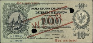 10 000 000 polských marek, 20.11.1923; série A, číslování...