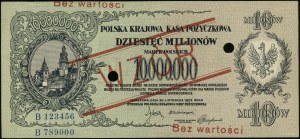 10 000 000 polských marek, 20.11.1923; série B, číslování...