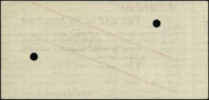 Transfert pour 50 000 000 marks polonais, 20.11.1923 ; numéro...