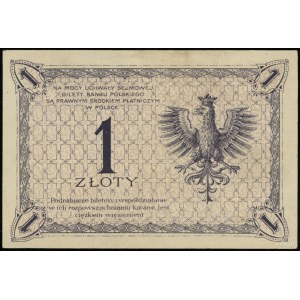 1 zloty, 28.02.1919; 77 H series, numbering 079843; Luco...
