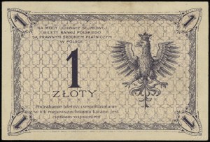 1 zlatý, 28.02.1919; série 77 H, číslování 079843; Luco...