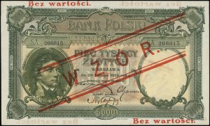 5.000 złotych, 28.02.1919; seria A, numeracja 266015, o...