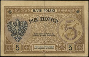 5 zloty, 15.07.1924; emissione II, serie C, numerazione 42...
