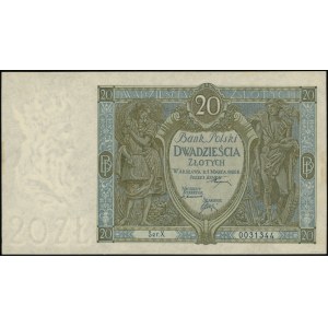 20 zlatých, 1.3.1926; séria X, číslovanie 0031344; Luco...