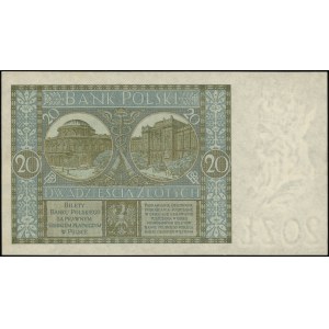 20 zlatých, 1.3.1926; séria X, číslovanie 0031344; Luco...