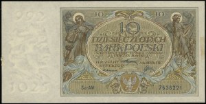 10 zlotys, 20.07.1926 ; série AM, numérotation 7638221 ; zn...