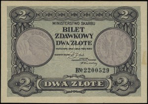 2 zlaté, 1.05.1925; séria B, číslovanie 2200529; Lucow 7...