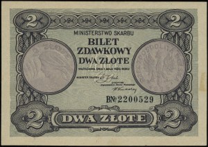 2 zlaté, 1.05.1925; série B, číslování 2200529; Lucow 7...