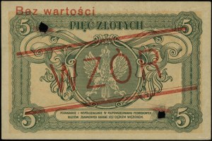 5 zloty, 1.05.1925; series A, numbering 1234567 / 8901....