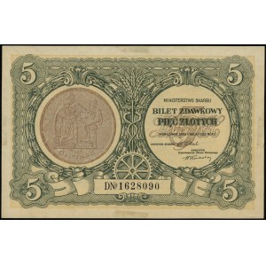 5 złotych, 1.05.1925; seria D, numeracja 1628090; Lucow...