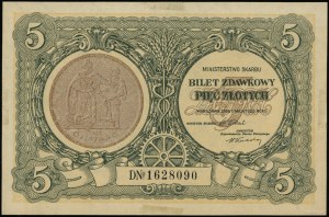 5 zloty, 1.05.1925; series D, numbering 1628090; Lucow...