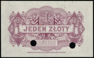 1 zloty, 15.08.1939; series A, numbering 0000000, red...