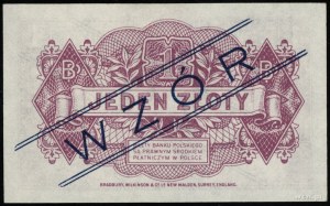 1 zloty, 15.08.1939; series A, numbering 1234567, garnet...