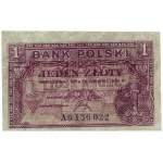 1 złoty, 15.08.1939; seria A, numeracja 6136022; Lucow ...