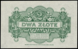 2 zloty, 15.08.1939; series B, numbering 6147028; Lucow ...